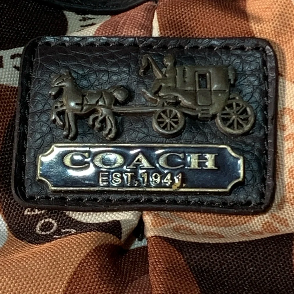 Coach Multicolor Circle Print Shoulder Bag - Brown/Tan/Cream/White - Picture 2 of 14